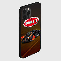 Чехол для iPhone 12 Pro Bugatti on the night route, цвет: 3D-черный — фото 2