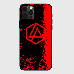 Чехол для iPhone 12 Pro Linkin park краски всплеск текстура, цвет: 3D-черный