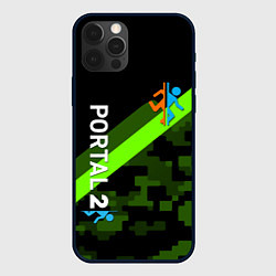 Чехол для iPhone 12 Pro Portal camo steel geometry, цвет: 3D-черный