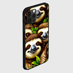 Чехол для iPhone 12 Pro Мордочки ленивцов, цвет: 3D-черный — фото 2