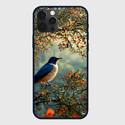 Чехол для iPhone 12 Pro Ласточка пейзаж, цвет: 3D-черный