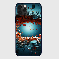 Чехол для iPhone 12 Pro Объемная дыра из частиц, цвет: 3D-черный