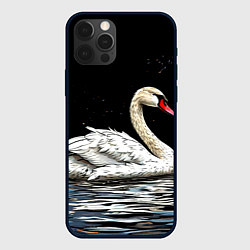 Чехол для iPhone 12 Pro Белый лебедь ночью, цвет: 3D-черный