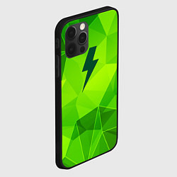 Чехол для iPhone 12 Pro AC DC green poly, цвет: 3D-черный — фото 2