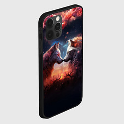 Чехол для iPhone 12 Pro Любовь волка и волчицы, цвет: 3D-черный — фото 2