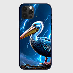 Чехол для iPhone 12 Pro Пеликан и молния, цвет: 3D-черный