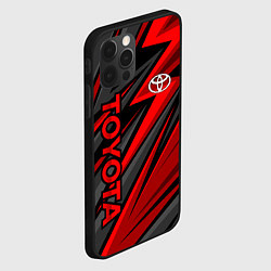 Чехол для iPhone 12 Pro Toyota - красный спортивный, цвет: 3D-черный — фото 2