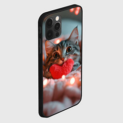 Чехол для iPhone 12 Pro Котик с сердечком, цвет: 3D-черный — фото 2