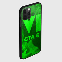 Чехол для iPhone 12 Pro GTA 6 - green gradient, цвет: 3D-черный — фото 2