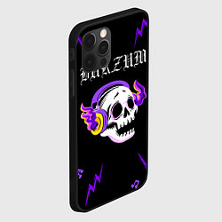 Чехол для iPhone 12 Pro Burzum неоновый череп, цвет: 3D-черный — фото 2