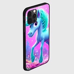 Чехол для iPhone 12 Pro Бирюзовая лошадка, цвет: 3D-черный — фото 2