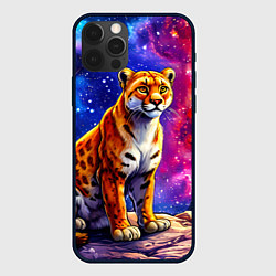 Чехол для iPhone 12 Pro Пума и звездное небо, цвет: 3D-черный