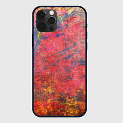 Чехол для iPhone 12 Pro Абстракция - red yellow grunge, цвет: 3D-черный