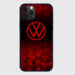 Чехол для iPhone 12 Pro Volkswagen red poly, цвет: 3D-черный