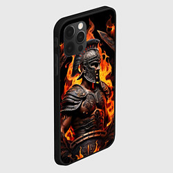 Чехол для iPhone 12 Pro Гладиатор пламени огня, цвет: 3D-черный — фото 2