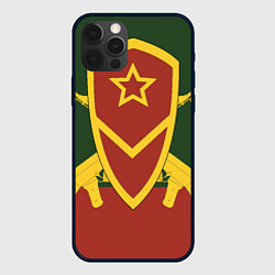 Чехол для iPhone 12 Pro Мотострелковые войска: герб со щитом, цвет: 3D-черный