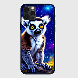 Чехол для iPhone 12 Pro Лемур и звездная ночь, цвет: 3D-черный