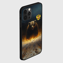 Чехол для iPhone 12 Pro Русский медведь в огненном поле, цвет: 3D-черный — фото 2