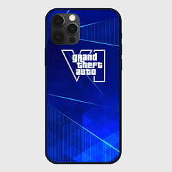 Чехол для iPhone 12 Pro GTA6 blue poly, цвет: 3D-черный