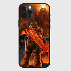 Чехол для iPhone 12 Pro Doom slayer and tower Doom, цвет: 3D-черный