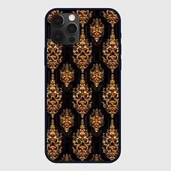 Чехол для iPhone 12 Pro Тайский золотой орнамент, цвет: 3D-черный
