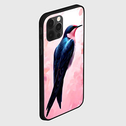 Чехол для iPhone 12 Pro Ласточка в розовом, цвет: 3D-черный — фото 2