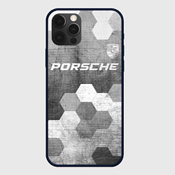 Чехол для iPhone 12 Pro Porsche - grey gradient посередине, цвет: 3D-черный