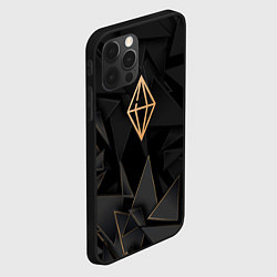 Чехол для iPhone 12 Pro The Sims golden poly, цвет: 3D-черный — фото 2