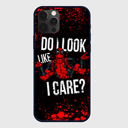 Чехол для iPhone 12 Pro Дэдпул - красные брызги, цвет: 3D-черный
