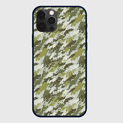 Чехол для iPhone 12 Pro Пиксельный камуфляж, цвет: 3D-черный