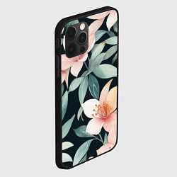 Чехол для iPhone 12 Pro Цветочный паттерн, цвет: 3D-черный — фото 2