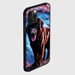 Чехол для iPhone 12 Pro Ньюфаундленд в космосе, цвет: 3D-черный — фото 2