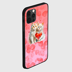 Чехол для iPhone 12 Pro Котята и сердечки, цвет: 3D-черный — фото 2