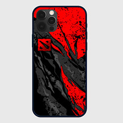 Чехол для iPhone 12 Pro Дота 2 - красная абстракция, цвет: 3D-черный