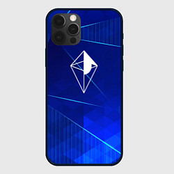 Чехол для iPhone 12 Pro No Mans Sky blue poly, цвет: 3D-черный