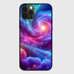 Чехол для iPhone 12 Pro Neon space fantasy, цвет: 3D-черный