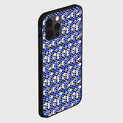 Чехол для iPhone 12 Pro Киберпанк шестиугольники синие, цвет: 3D-черный — фото 2