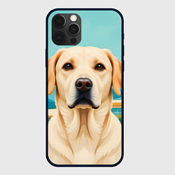 Чехол для iPhone 12 Pro Лето и лабрадор, цвет: 3D-черный