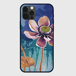 Чехол для iPhone 12 Pro Красочный цветок, цвет: 3D-черный