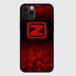 Чехол для iPhone 12 Pro Zotye red poly, цвет: 3D-черный