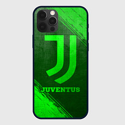 Чехол для iPhone 12 Pro Juventus - green gradient, цвет: 3D-черный