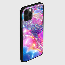 Чехол для iPhone 12 Pro Блестяшки на розовом, цвет: 3D-черный — фото 2