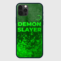 Чехол для iPhone 12 Pro Demon Slayer - green gradient посередине, цвет: 3D-черный