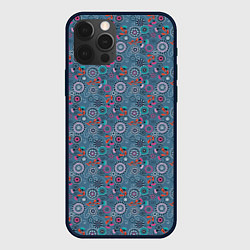 Чехол для iPhone 12 Pro Деревенский абстрактный цветочный узор, цвет: 3D-черный