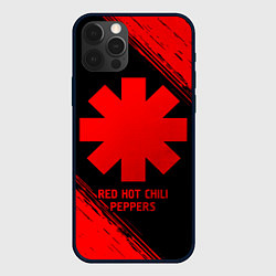 Чехол для iPhone 12 Pro Red Hot Chili Peppers - red gradient, цвет: 3D-черный