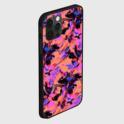 Чехол для iPhone 12 Pro Абстрактные цветы - текучая краска, цвет: 3D-черный — фото 2