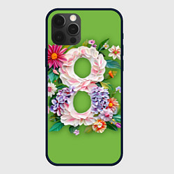 Чехол для iPhone 12 Pro Цветы - 8 марта, цвет: 3D-черный