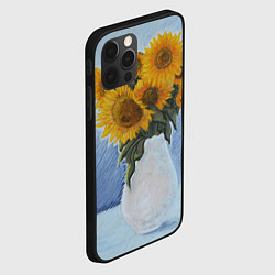 Чехол для iPhone 12 Pro Подсолнухи в вазе, цвет: 3D-черный — фото 2
