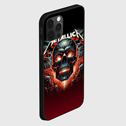 Чехол для iPhone 12 Pro Metallica - fire skull, цвет: 3D-черный — фото 2