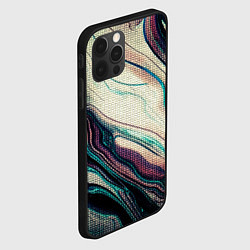 Чехол для iPhone 12 Pro Абстракция тёмные краски с текстурой, цвет: 3D-черный — фото 2